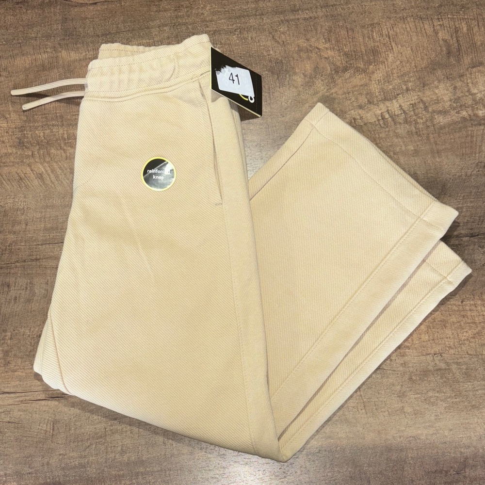 Art Class Girls Khaki Drawstring Jogger Pants with Reinforced Knee (8) nwt